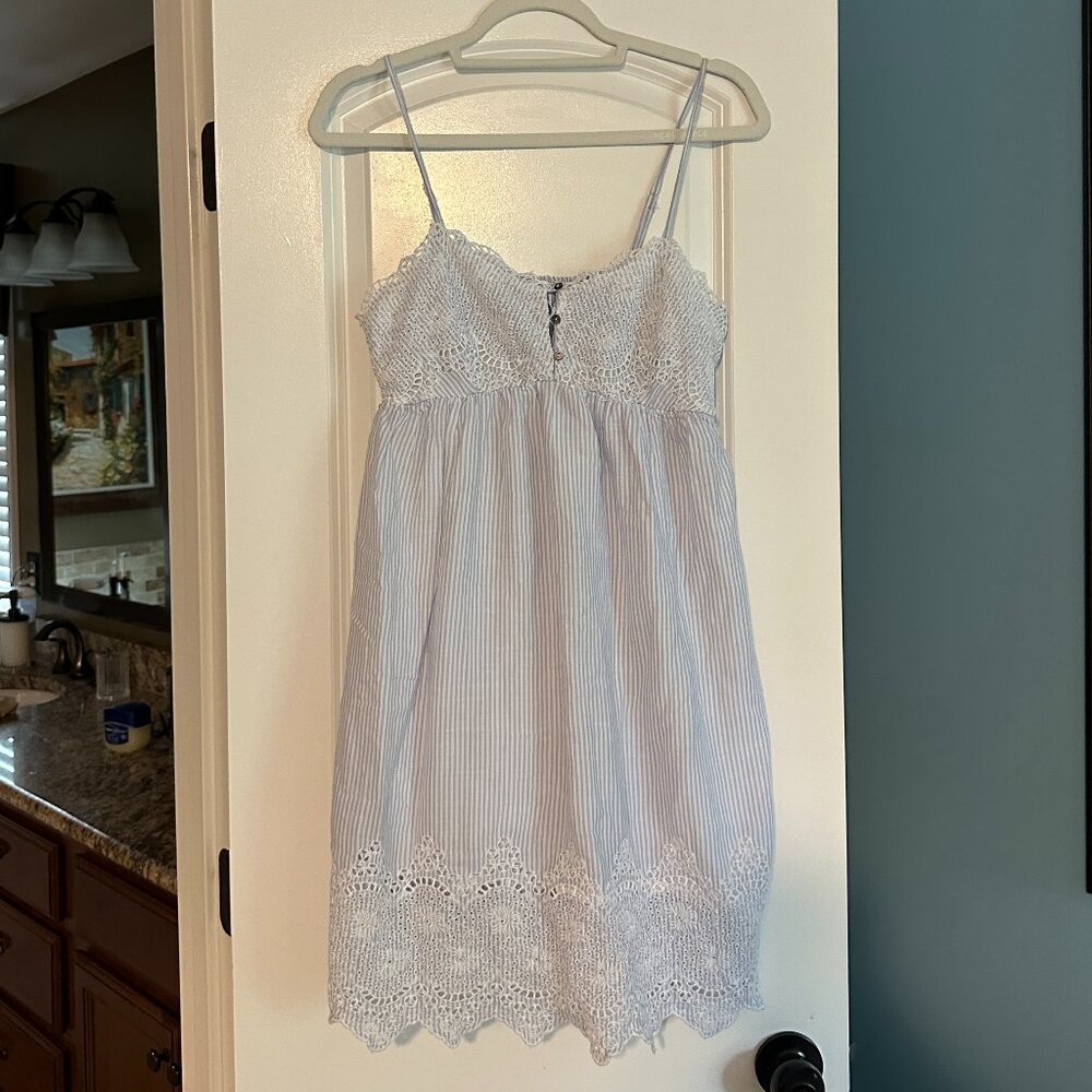 Tabitha Webb Striped Eyelet Nightgown S